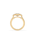 14k Emerald-Cut Trinity Bezel Ring
