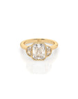 14k Emerald Celestial Bezel Ring