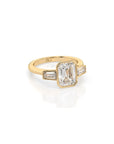 14k Emerald-Cut Axis Bezel Ring