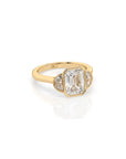 14k Emerald Celestial Bezel Ring