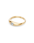 14k Little Oval Diamond Dome Ring