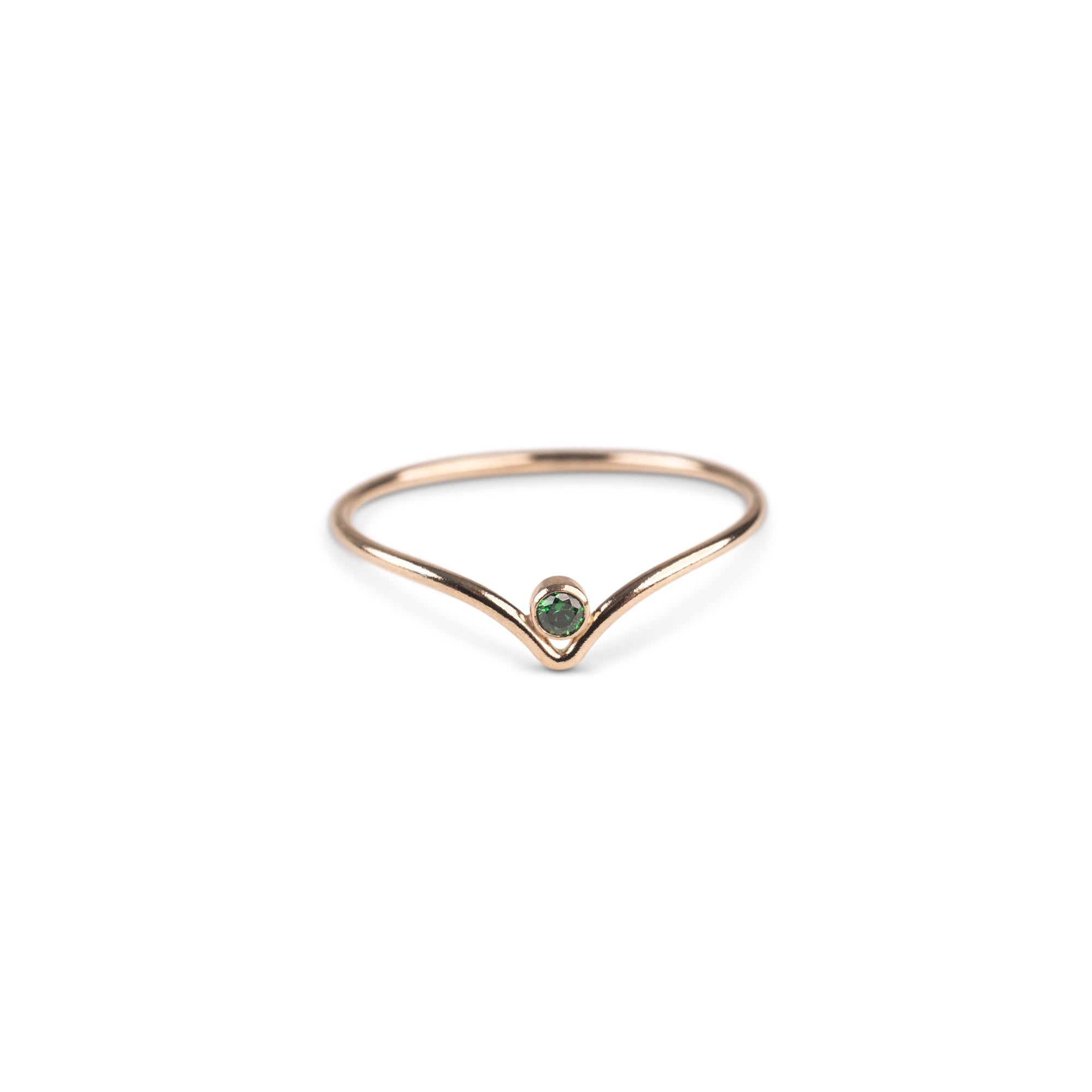 Gold Filled Emerald Chevron Stacker