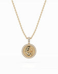 14k Diamond Halo Zodiac Necklace