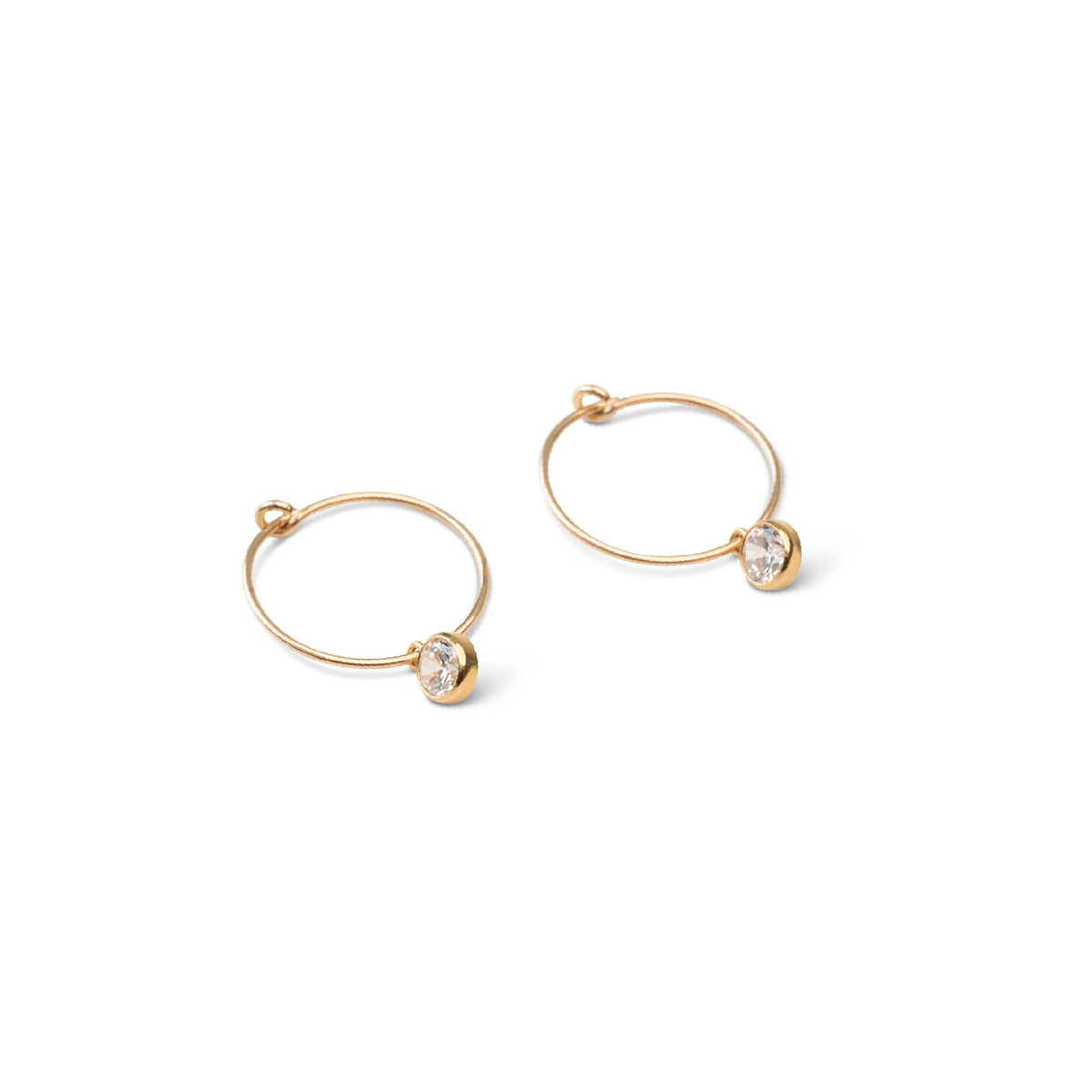 Gold Filled Dainty Birthstone Hoops