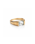14k Aquamarine Pyramid Ring