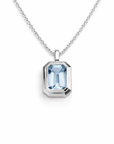 14k Emerald Cut Aquamarine Necklace