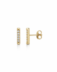 14k Diamond Bar Studs