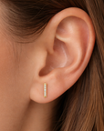 14k Diamond Bar Studs