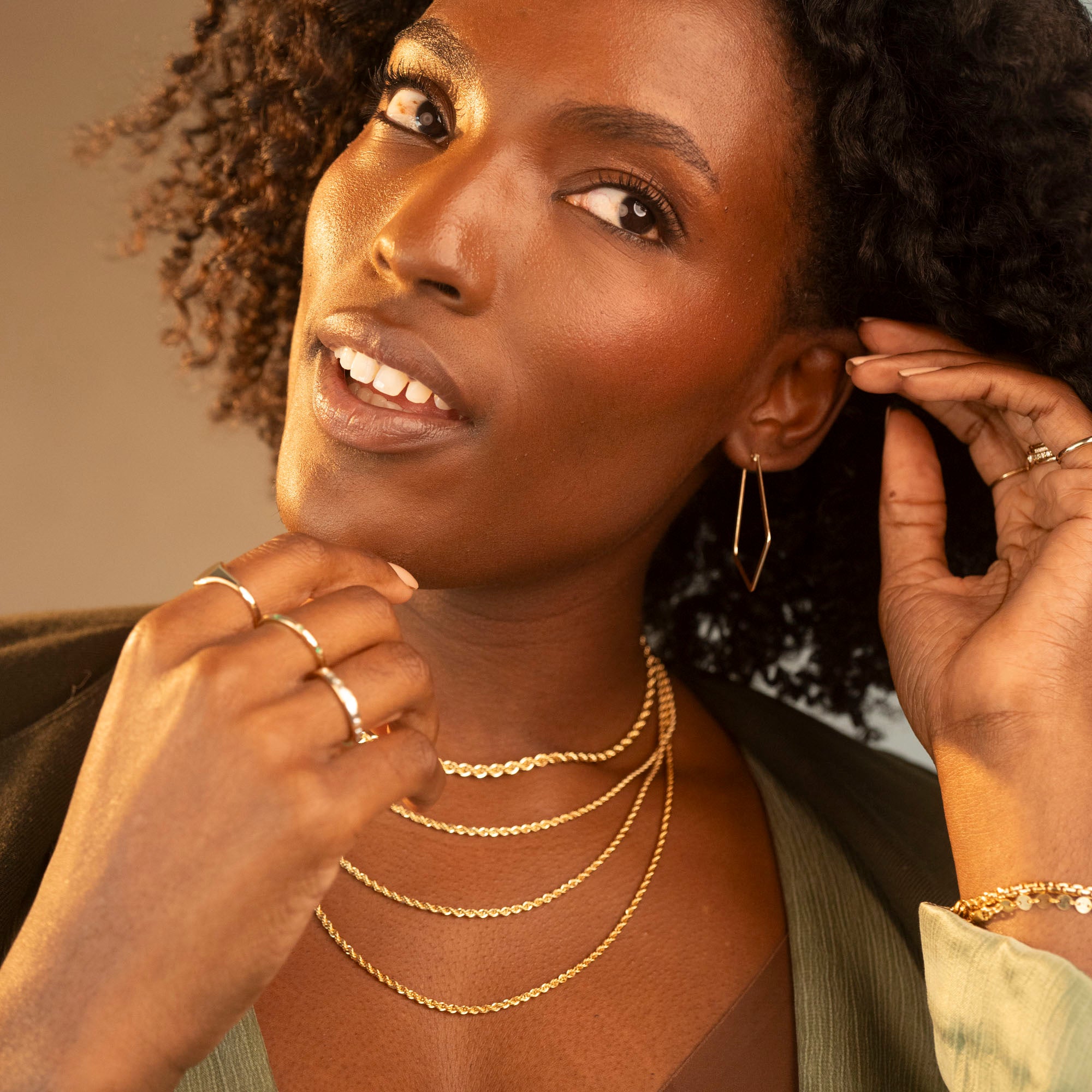 Gold Filled Flat Chandelier Hoops