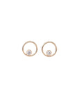 Gold Filled Circle Crystal Studs