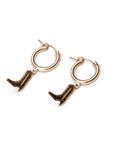 Gold Cowboy Boot Clasp Hoops