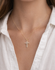 14k Diamond Cross Necklace