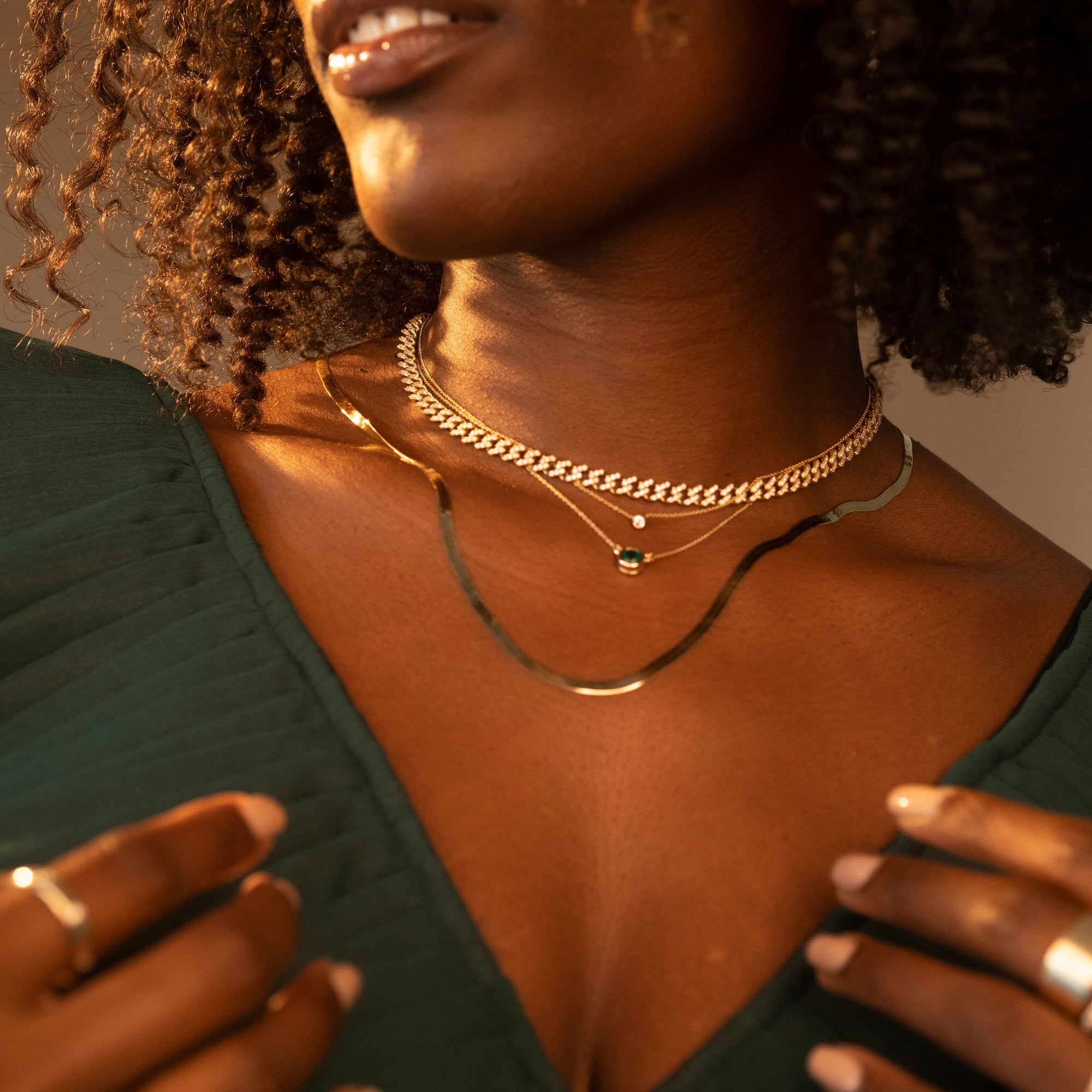 14k Herringbone Necklace