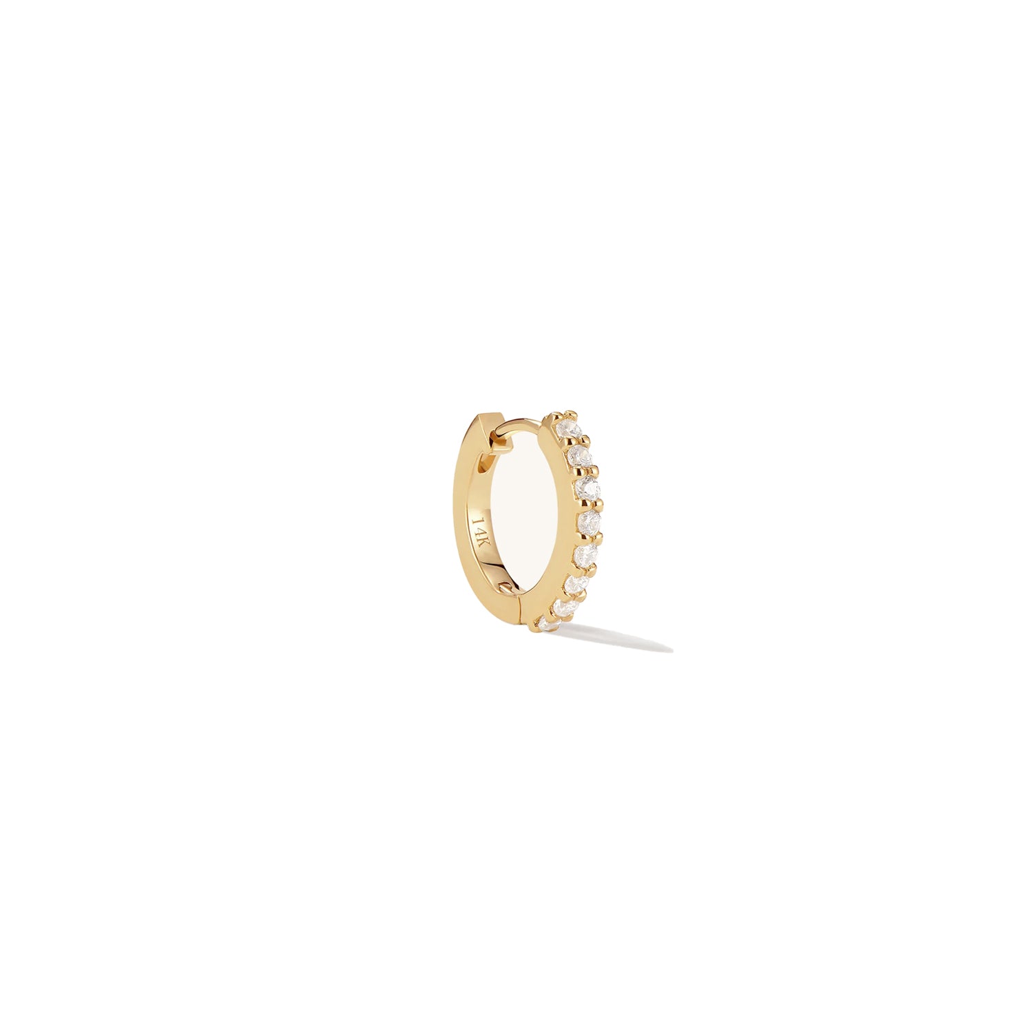 14k Dainty Diamond Huggies