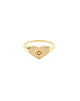 14k Diamond Heart Signet Ring