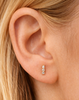 14k Diamond Bar Flatback Studs