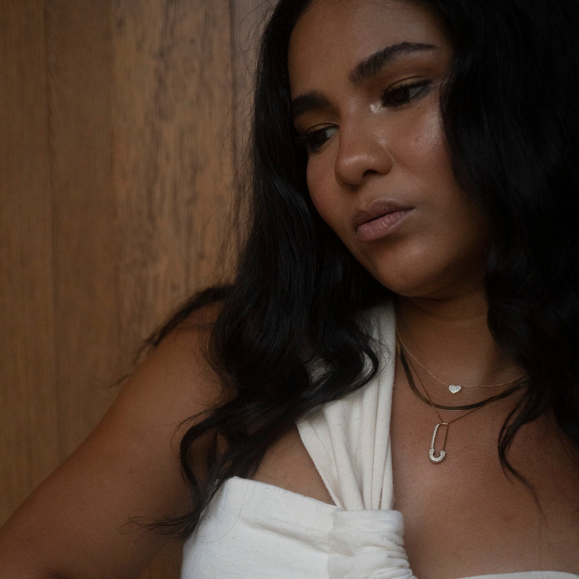 14k Diamond Puffy Heart Necklace