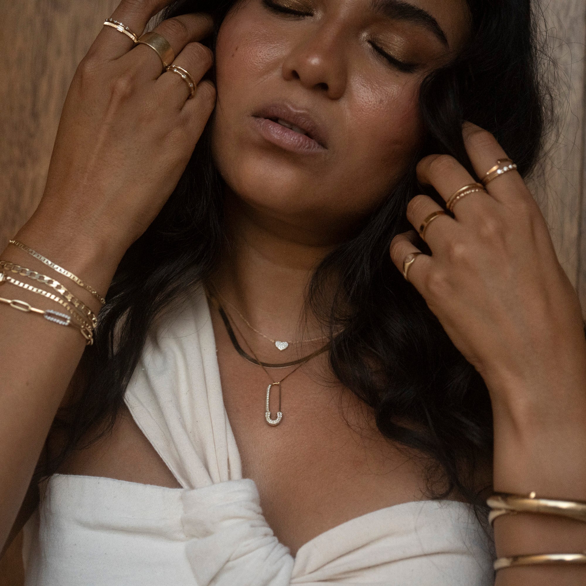 14k Diamond Puffy Heart Necklace