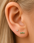 14k Emerald Cluster Flatback Studs