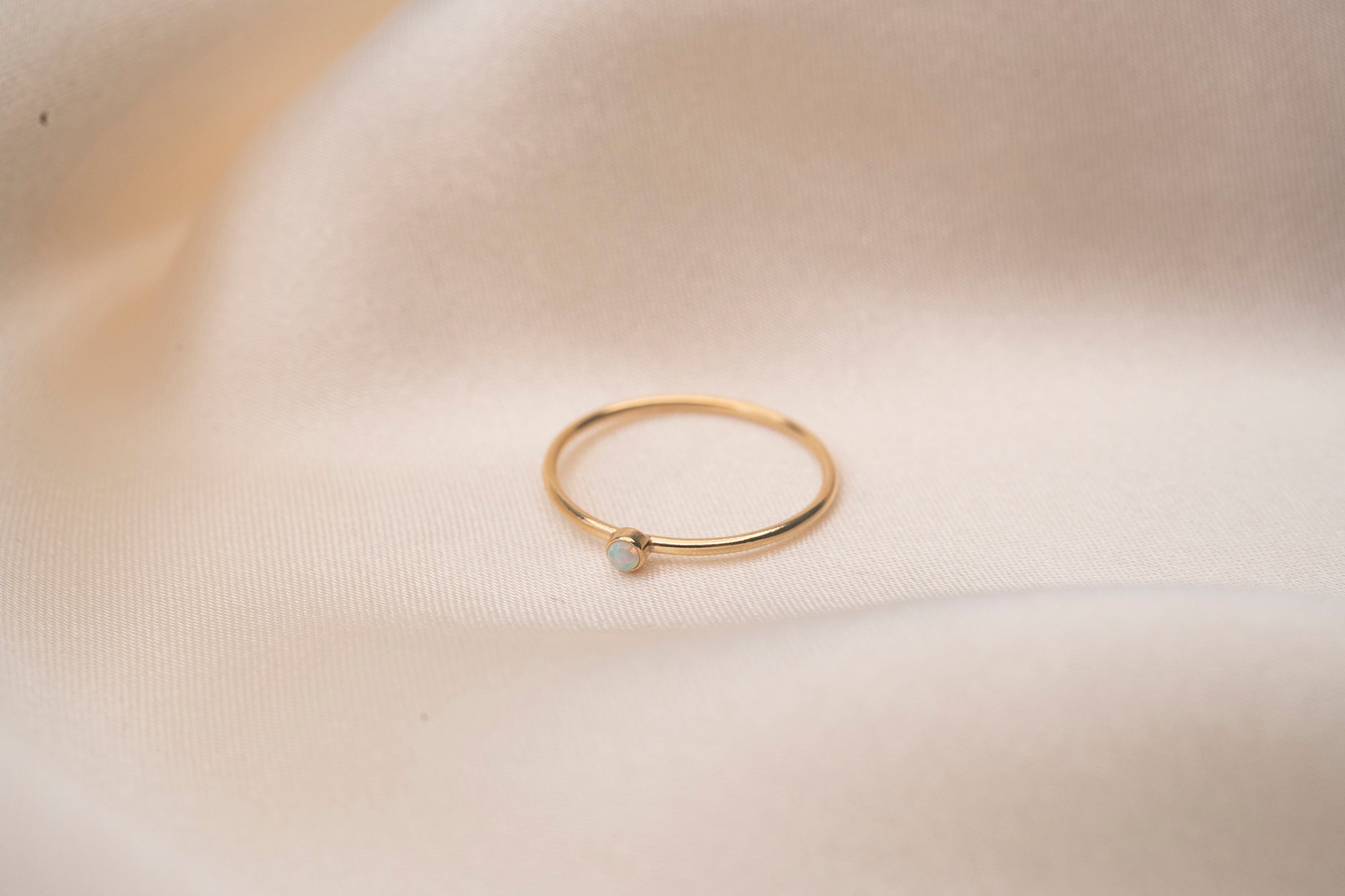 Gold Filled Lab Opal Stacker