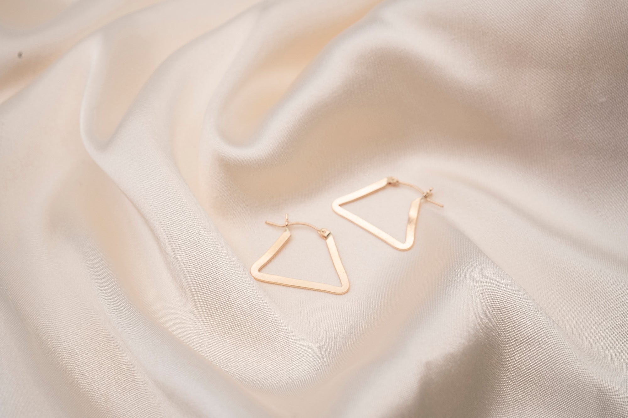 Gold Filled Flat Triangle Hoops