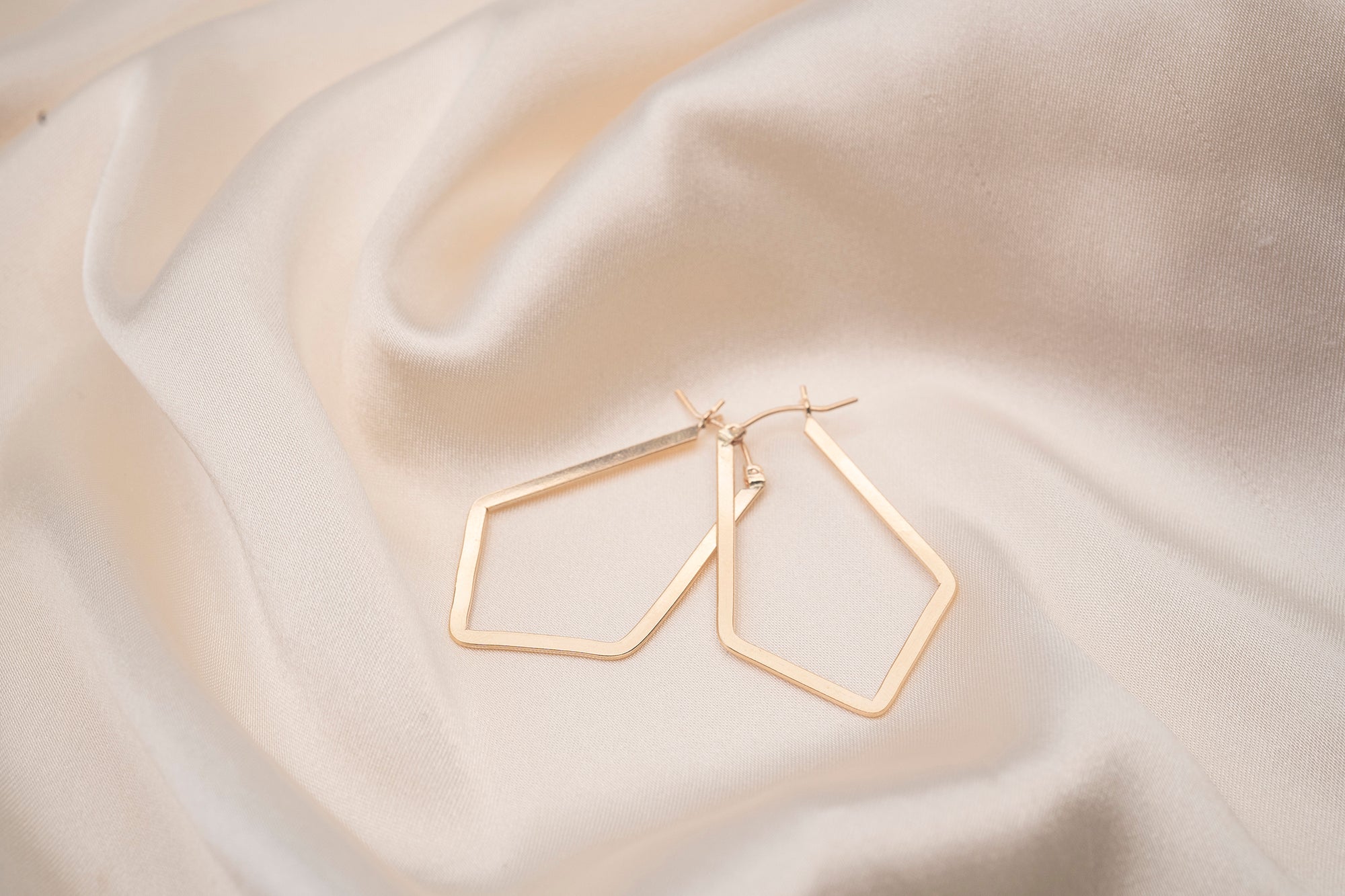 Gold Filled Flat Chandelier Hoops