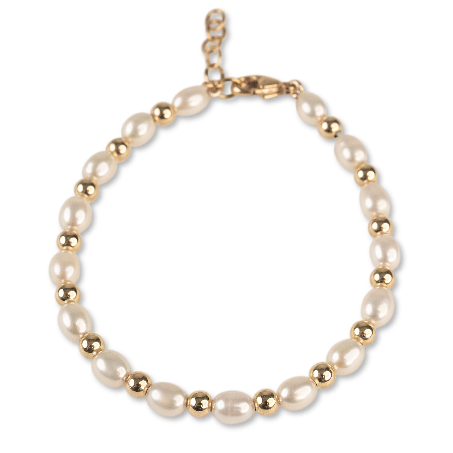 Gold Filled Beads and Pearl Bracelet