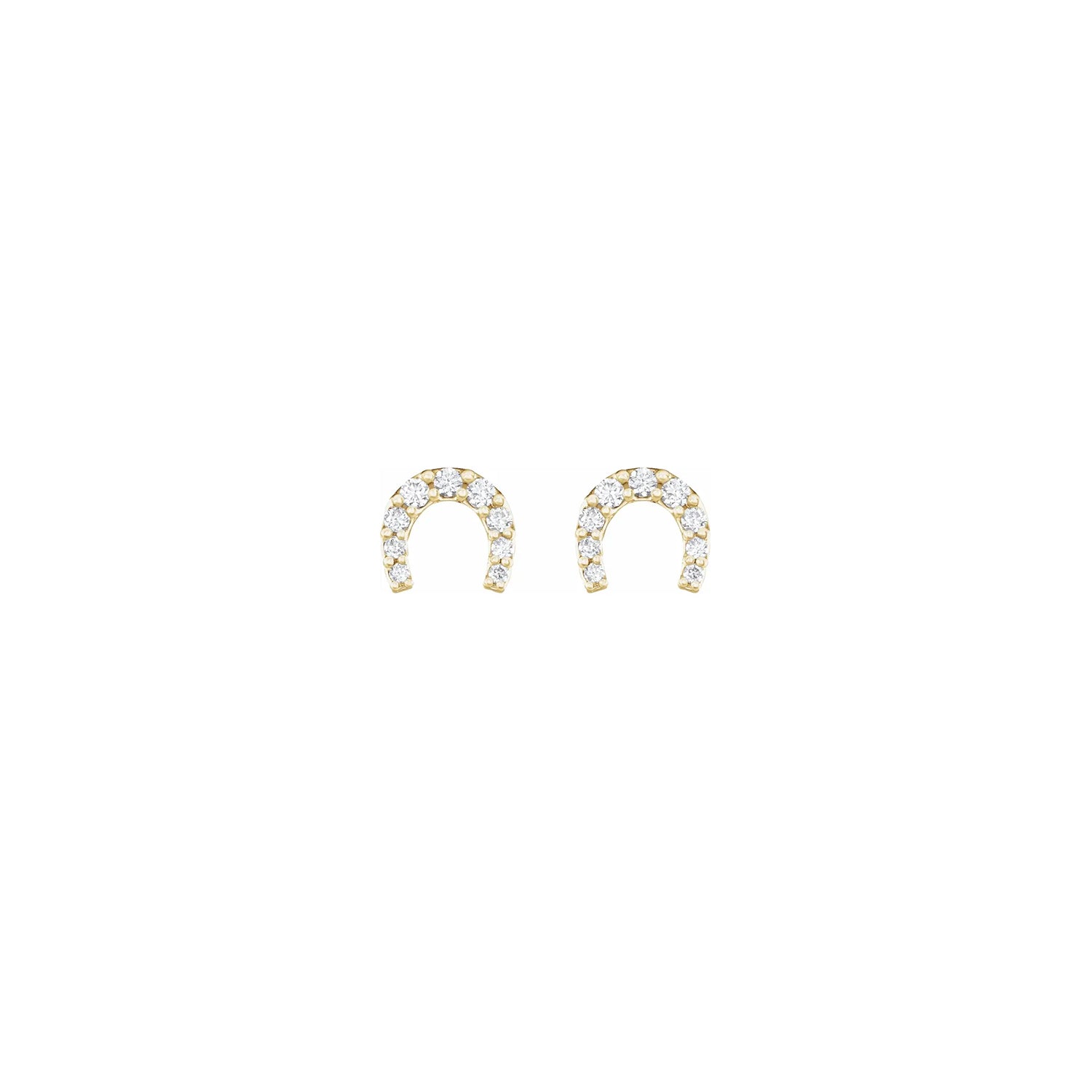 14k Diamond Horseshoe Studs
