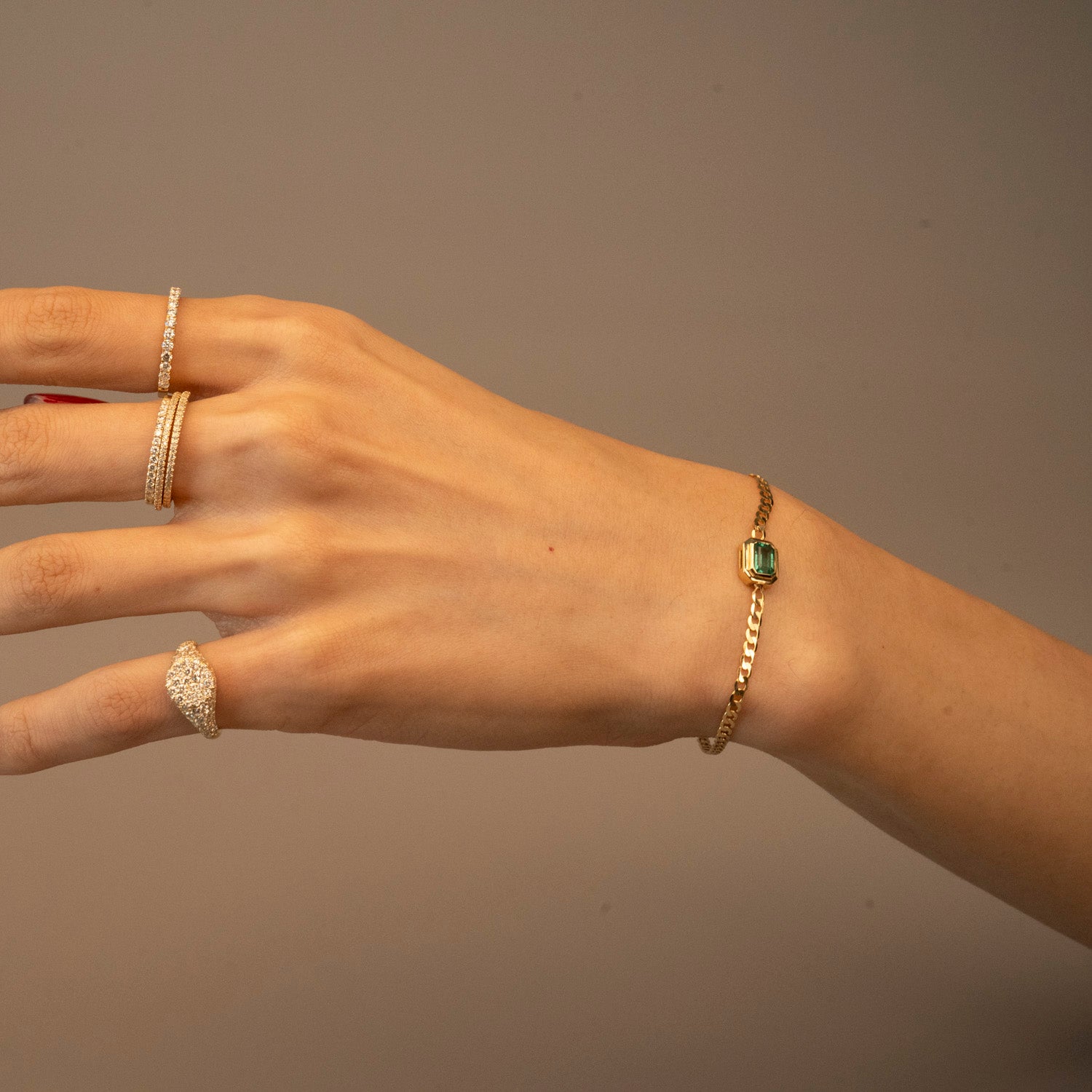 14k Mini Emerald Neptune Bracelet