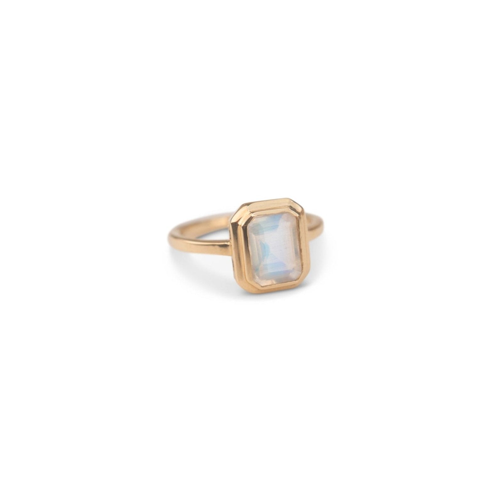 14k Moonstone Tiered Bezel Ring