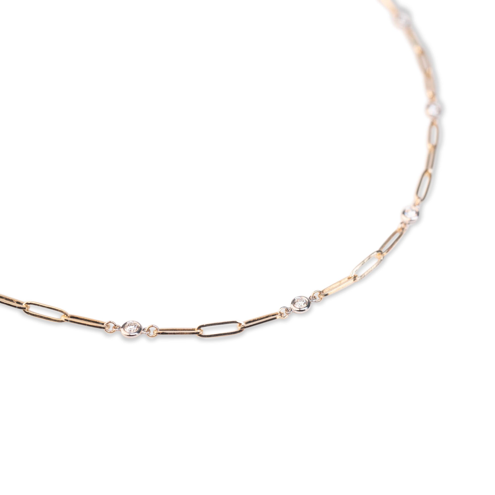 14k Paperclip Diamond Yard Necklace | 1.25 CTW