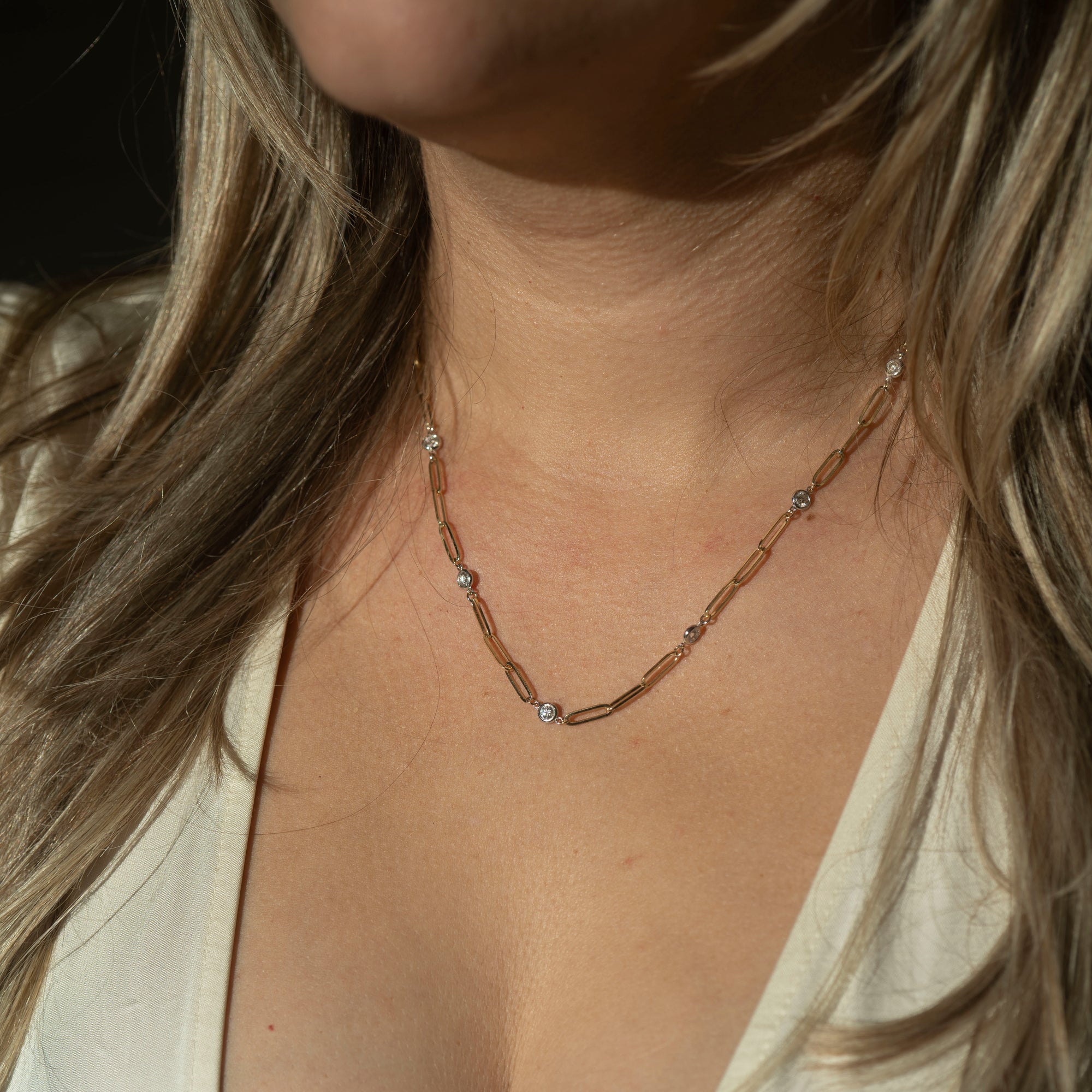 14k Paperclip Diamond Yard Necklace | 1.25 CTW