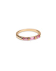 14k Triple Pink Sapphire Baguette Ring