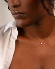 Gold Filled Crystal Bezel Heart Necklace