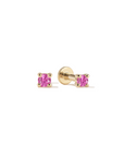 14k Little Pink Sapphire Flatback Studs