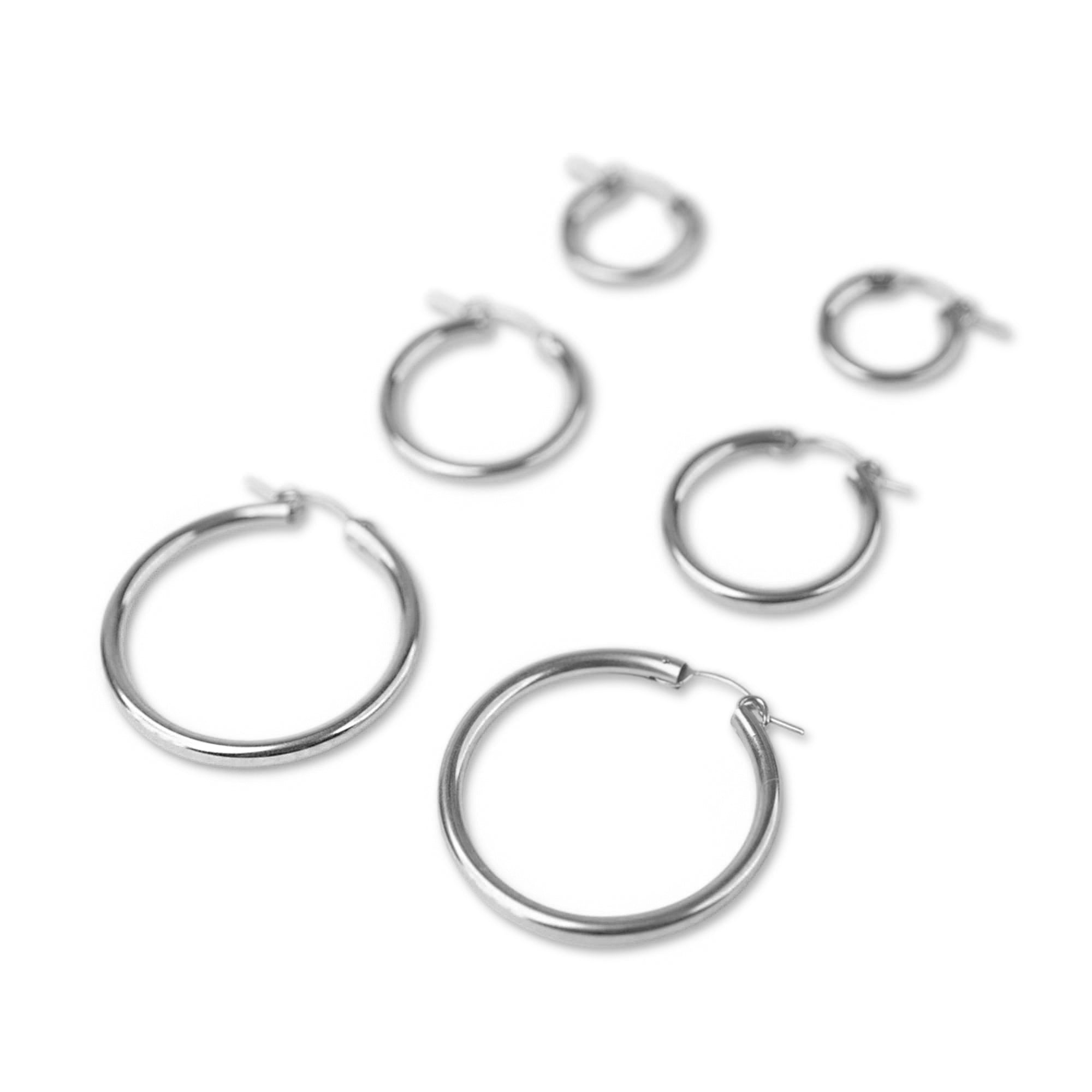 Silver 3mm Clasp Hoops