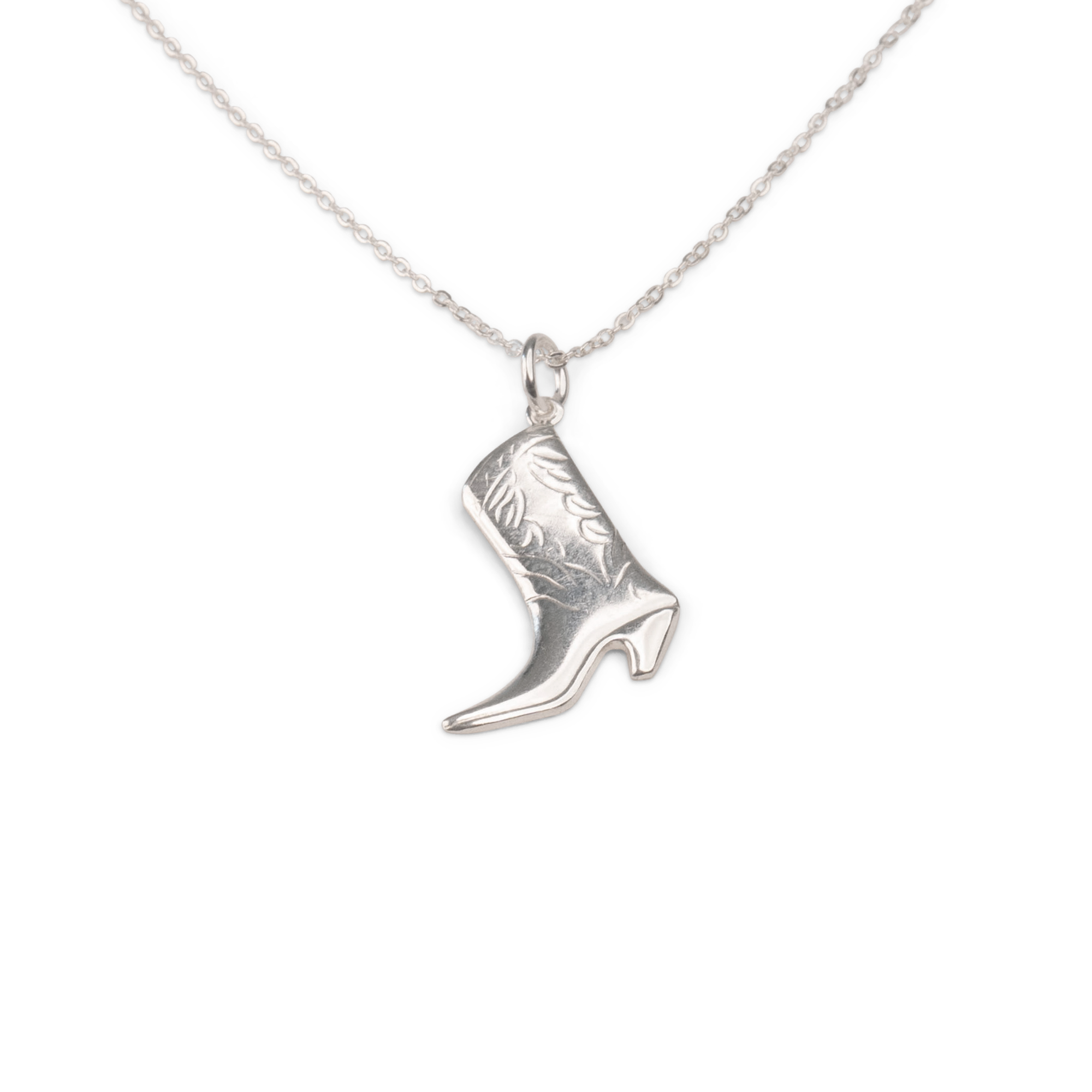 Silver Boot Necklace