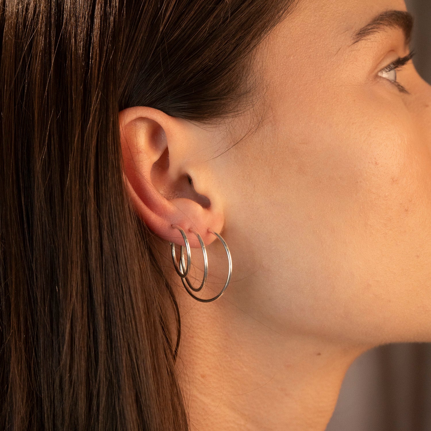 Silver Endless Hoops