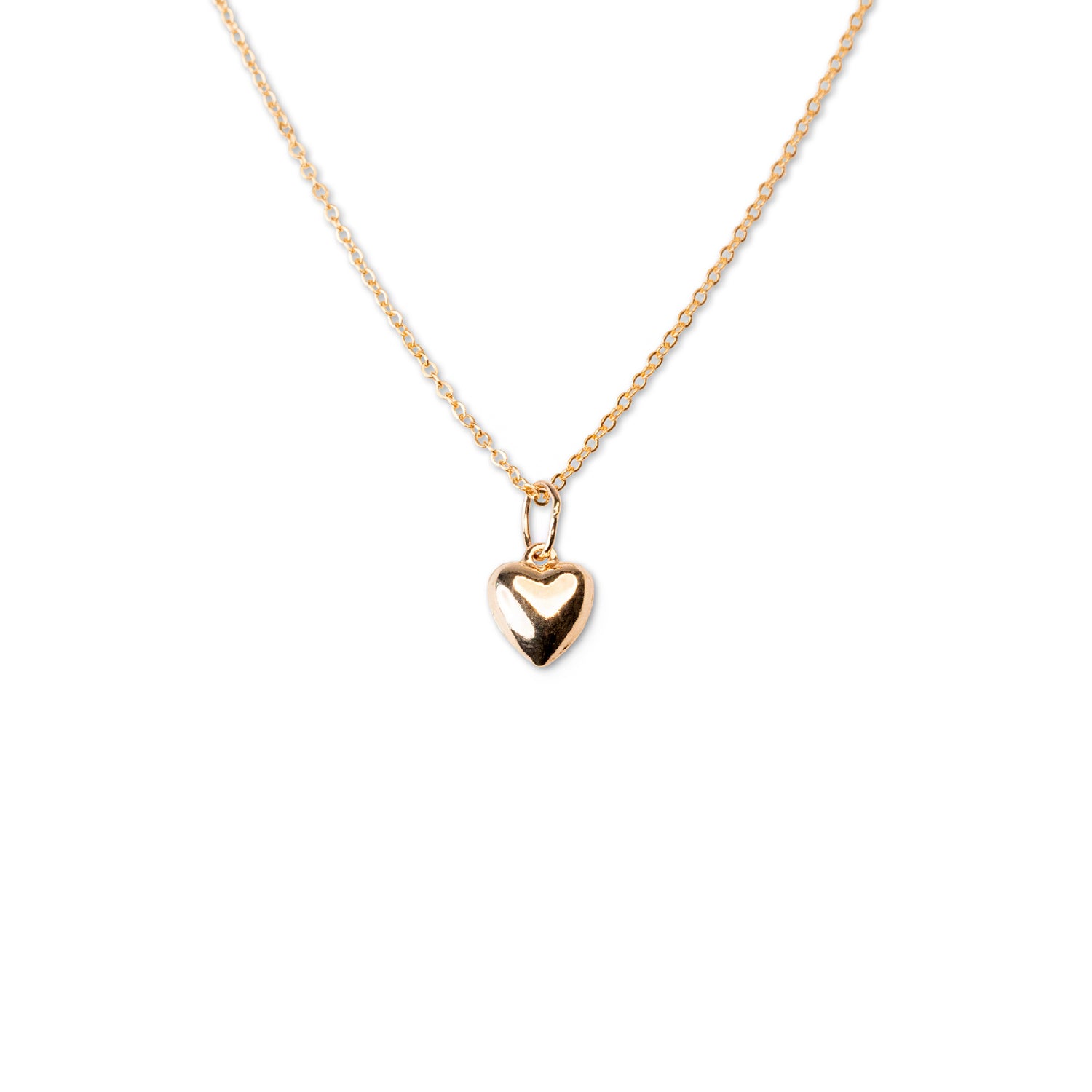 Gold Filled Puffy Heart Necklace