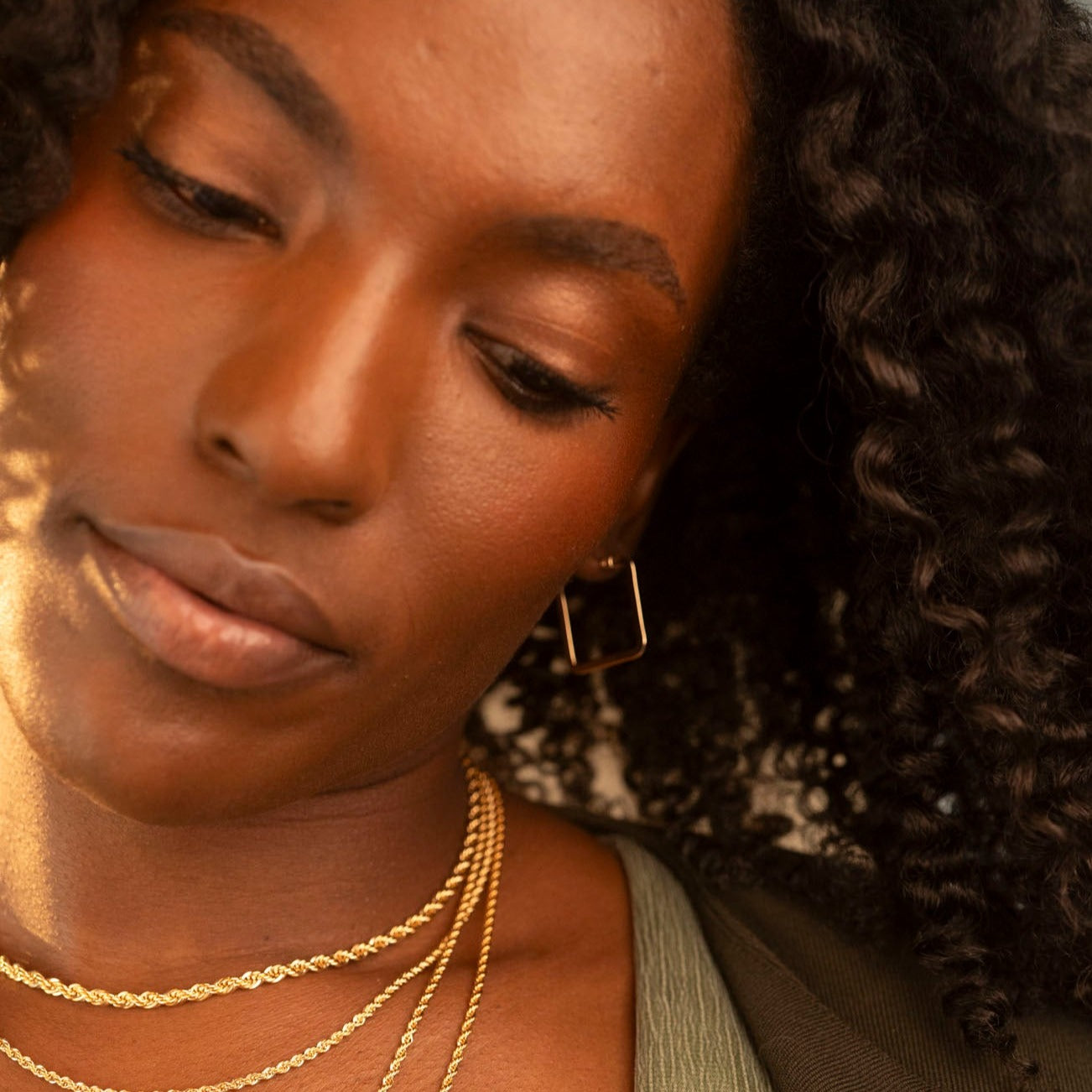 Gold Filled Flat Square Hoops