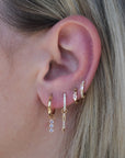 14k Opal Arrow Hoop Charm