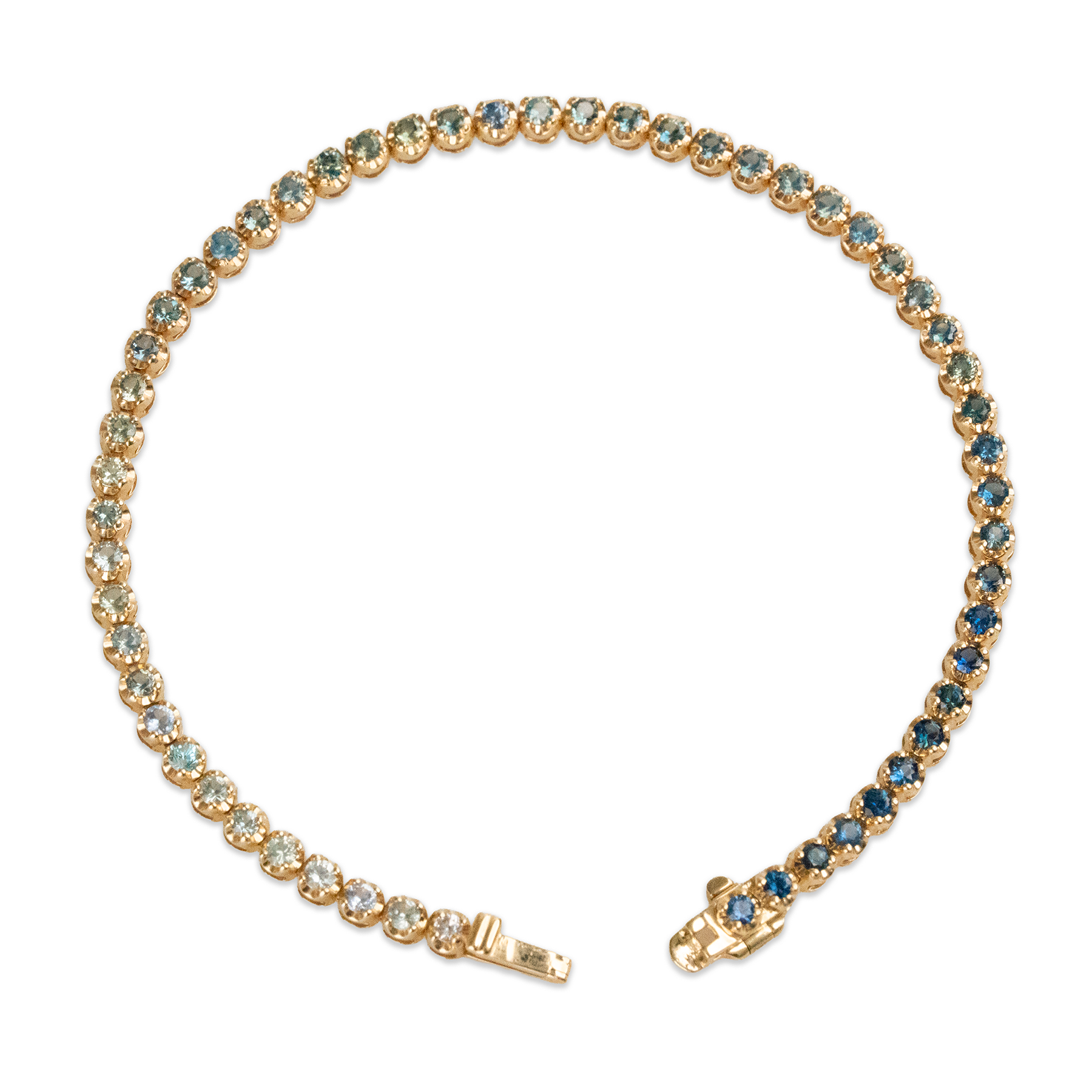14k Gradiant Sapphire Tennis Bracelet | One-of-one