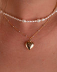 Gold Filled Puffy Heart Necklace