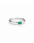 14k Gold Thin Emerald Dome Ring