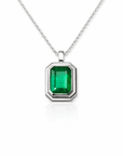 14k Emerald Tiered Bezel Necklace
