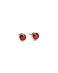 14k Ruby Bezel Studs