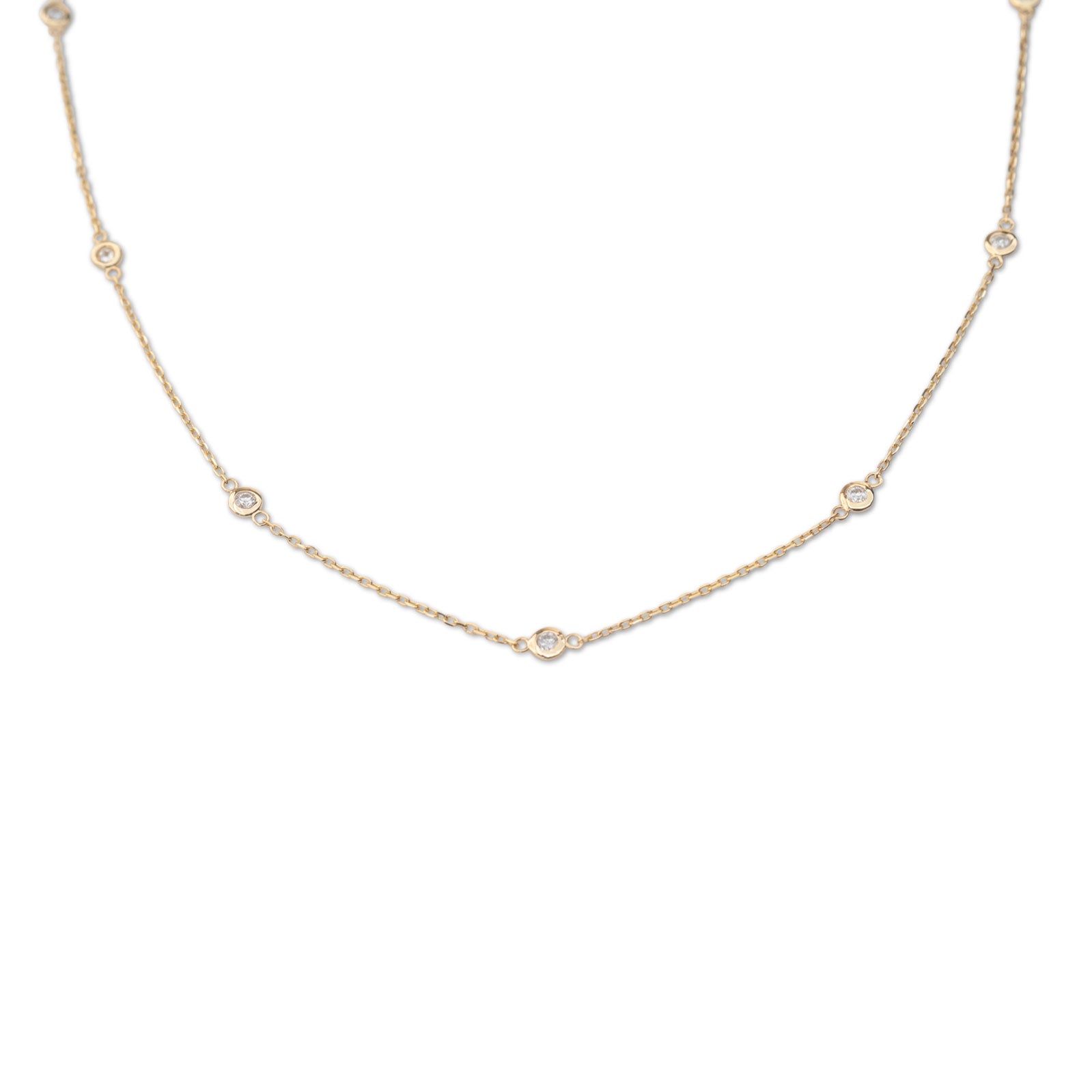 14k Diamond Yard Necklace .62 CTW