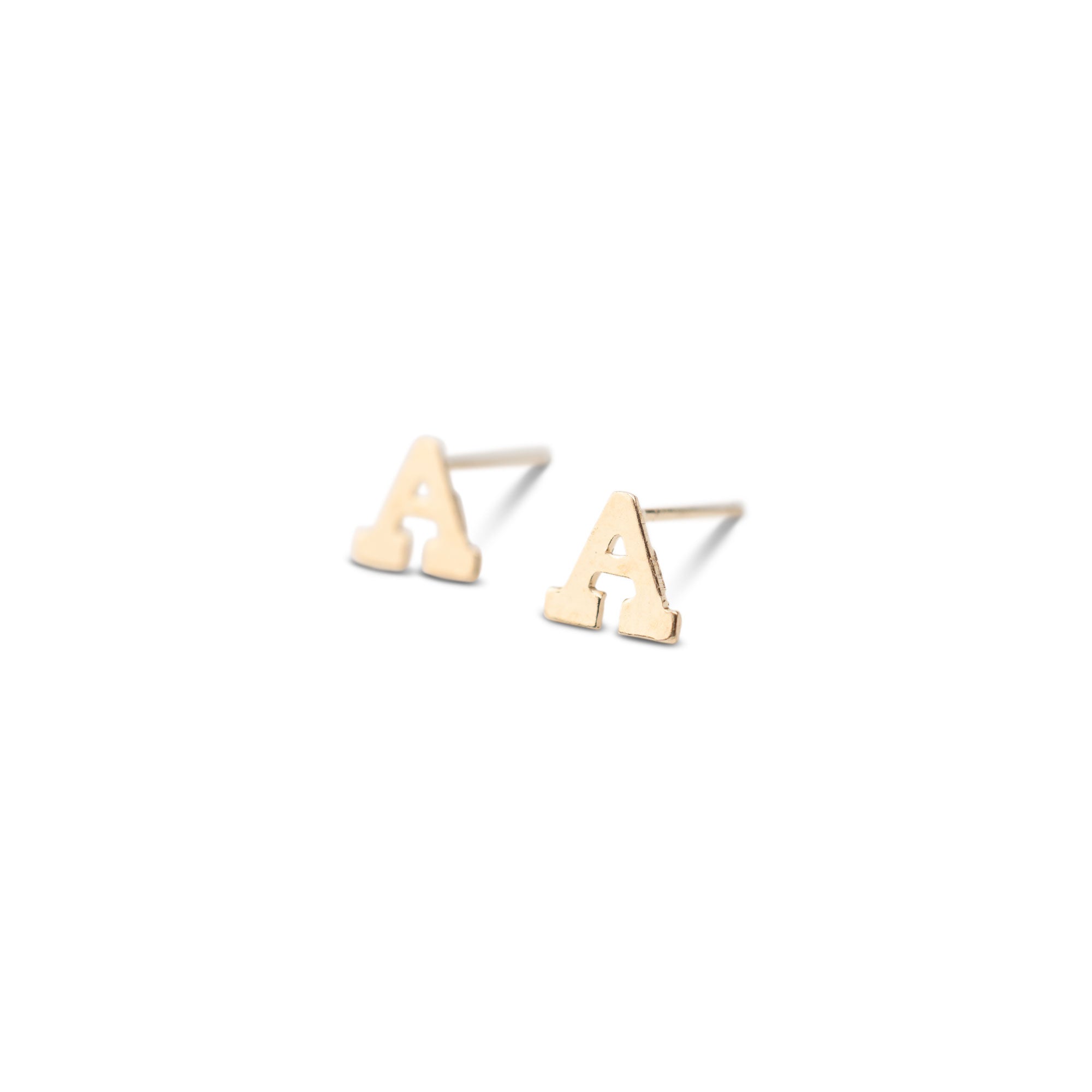 14k Gold Alphabet Studs