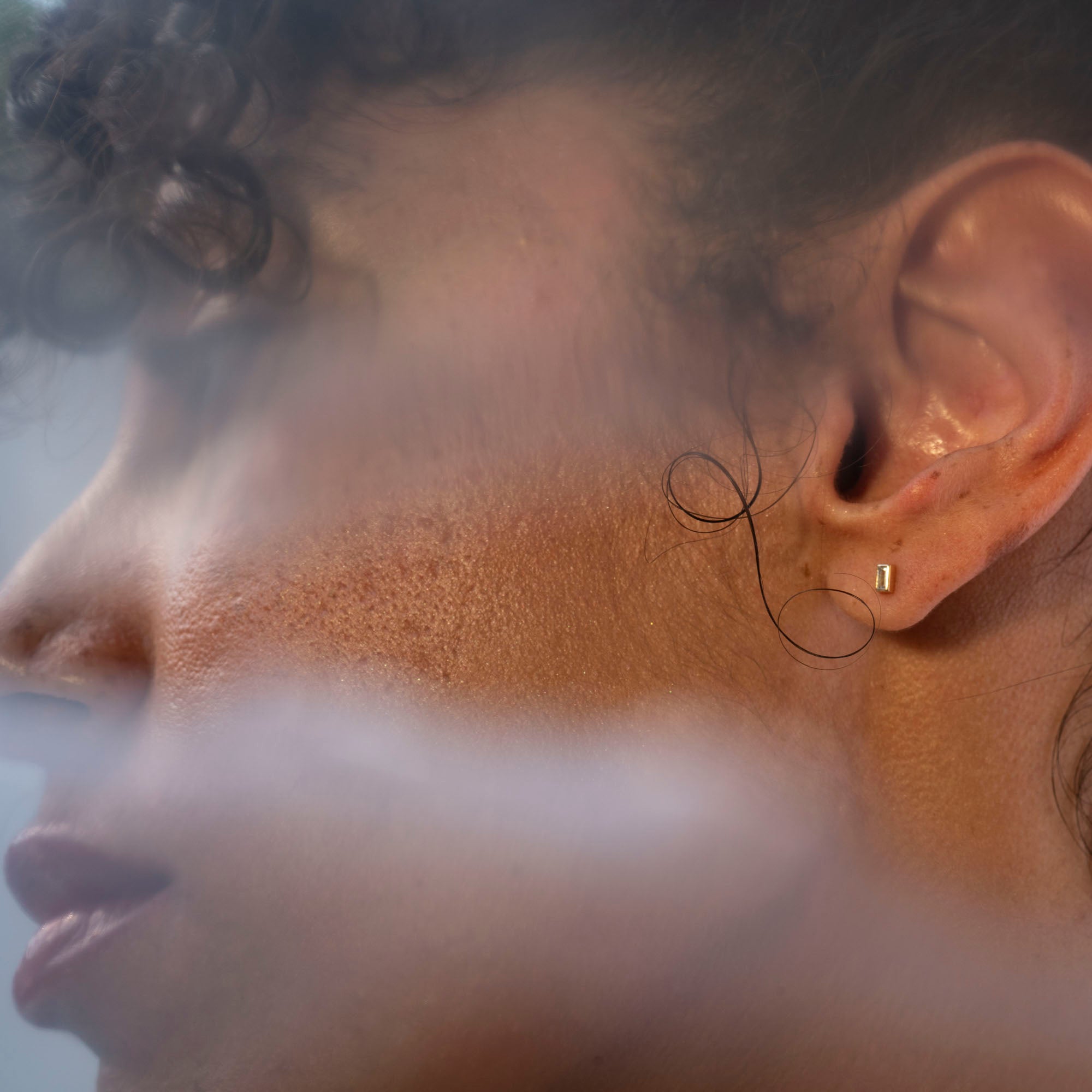 14k Petite Baguette Studs .10 CTW