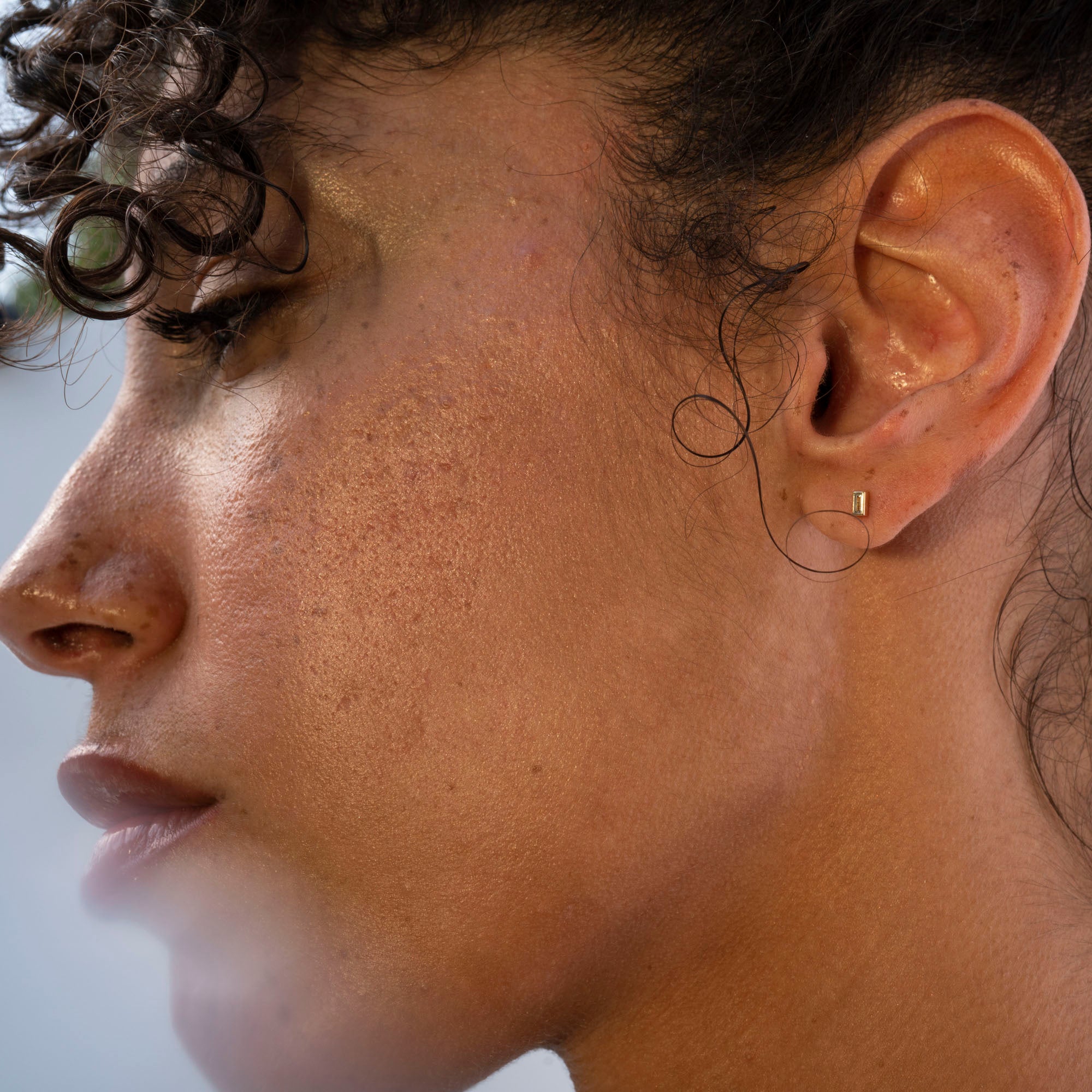 14k Petite Baguette Studs .10 CTW